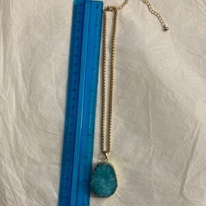 Not Rated Gold Chain Necklace with Blue Pendant